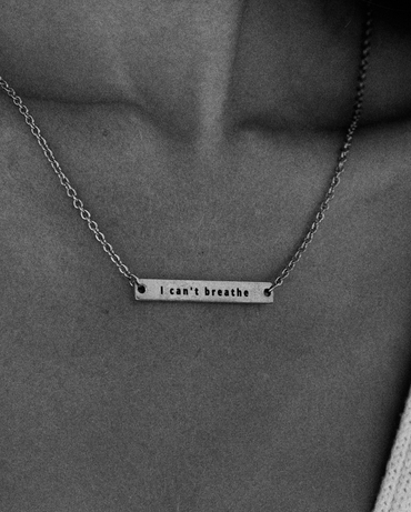 'I Can't Breathe' Gold Bar Necklace